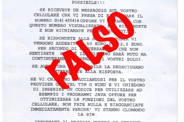 Attenzione! Volantino contraffatto Federconsumatori