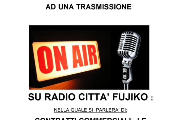 FEDERCONSUMATORI SU RADIO CITTA' FUJIKO fm 103.1