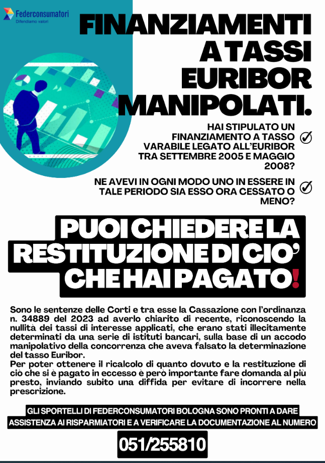 Al momento stai visualizzando Finanziamenti a tassi Euribor manipolati. Puoi chiedere la restituzione di ciò che hai pagato