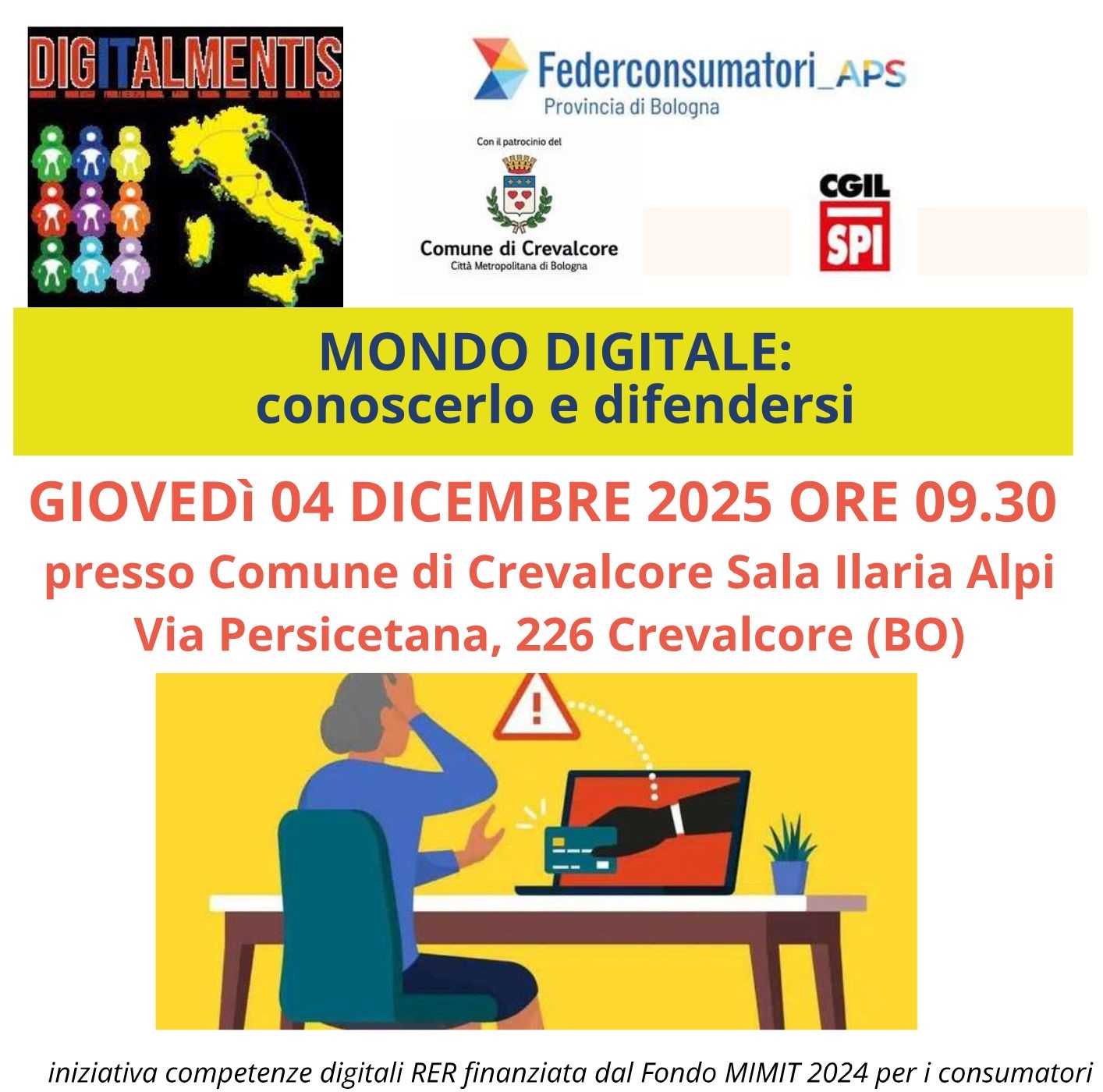 Al momento stai visualizzando Iniziativa “MONDO DIGITALE” a Crevalcore
