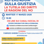 Importante Iniziativa Online della Federconsumatori Emilia Romagna  sul tema referendario “La tutela dei diritti le ragioni del no”￼